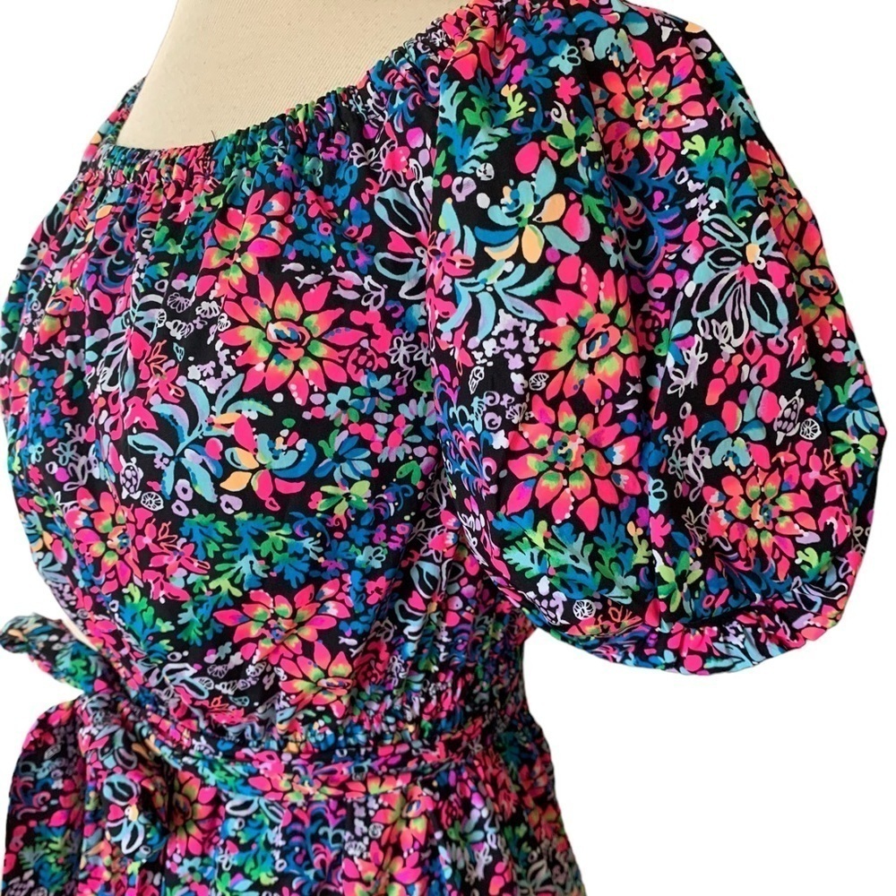 LILLY PULITZER Medium Tammie off the shoulder dress Multi Feeling Fintas… - Picture 9 of 16